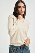 Maglia donna girocollo panna DGF6900 NATURALE INCLOTH 