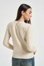 Maglia donna girocollo panna DGF6900 NATURALE INCLOTH 