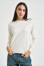 Maglia donna girocollo bianco latte DGF6900 PANNA INCLOTH 
