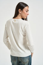 Maglia donna girocollo bianco latte DGF6900 PANNA INCLOTH 