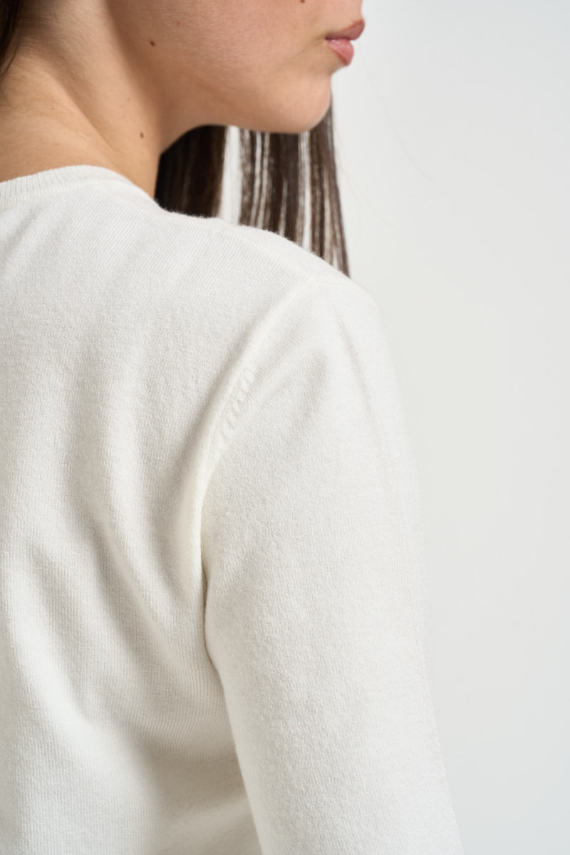 Maglia donna girocollo bianco latte DGF6900 PANNA INCLOTH 