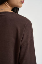 Maglia donna con fondo ampio marrone DGF6906 MORO INCLOTH 