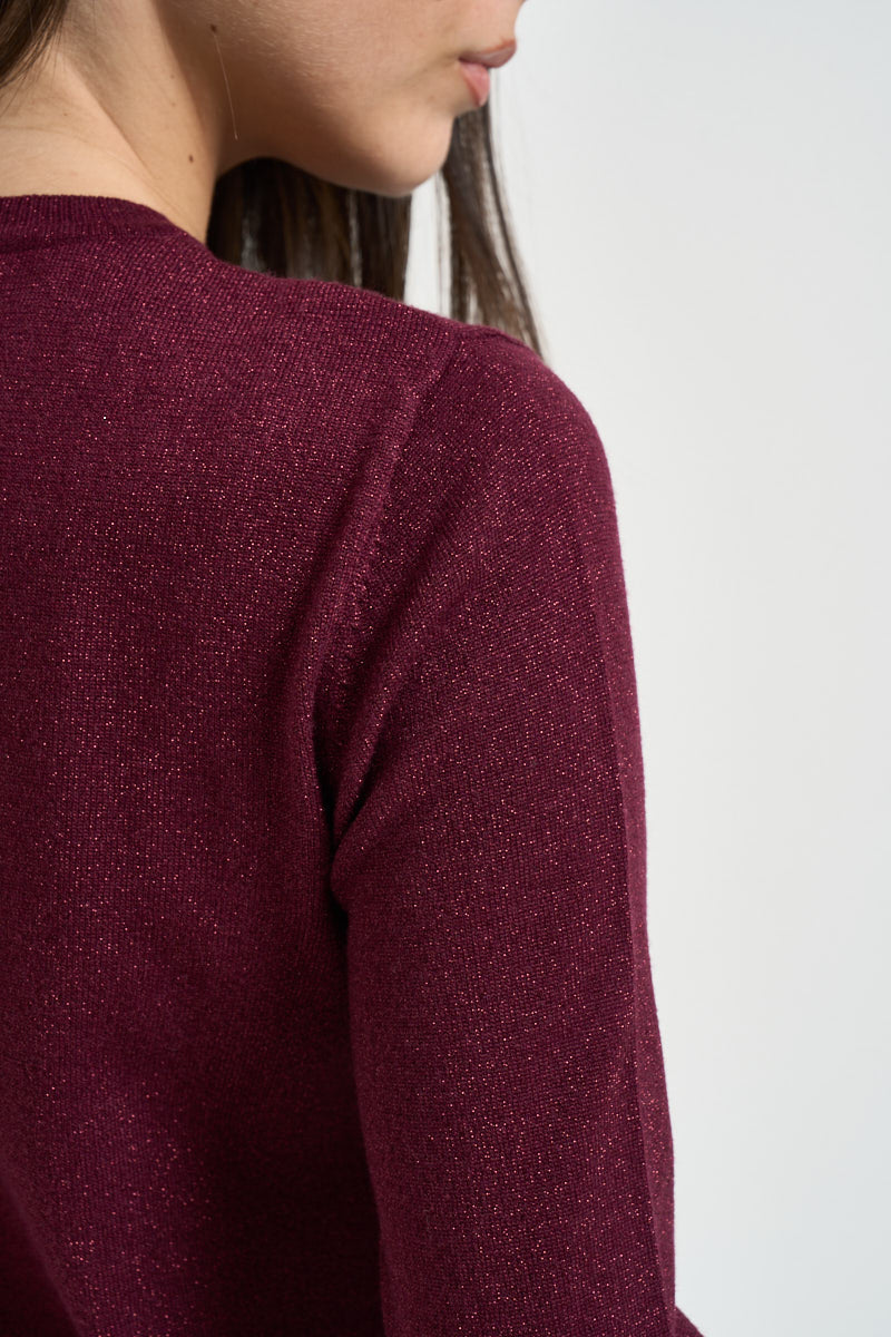 Maglia donna in lurex bordeaux DGF6940 BORDEAUX INCLOTH 