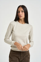Maglia donna in lurex panna DGF6940 NATURALE INCLOTH 