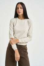 Maglia donna in lurex panna DGF6940 NATURALE INCLOTH 