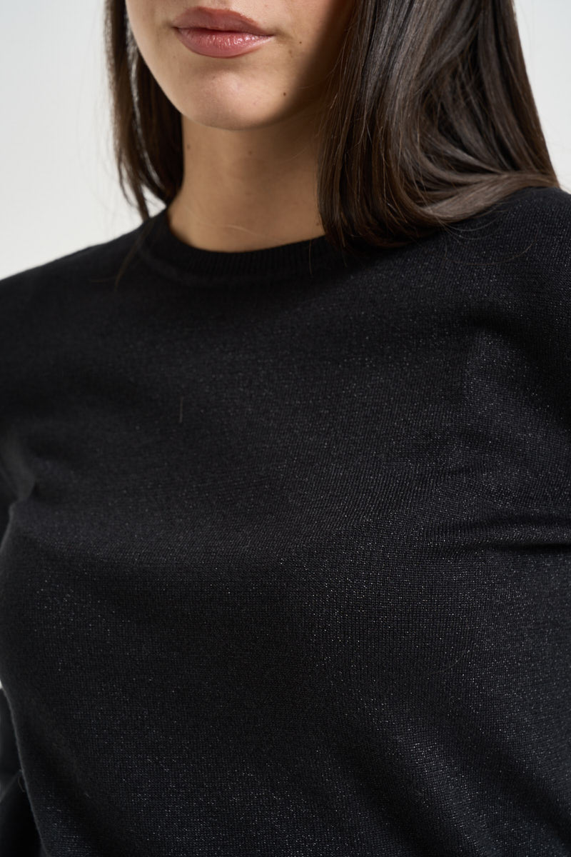 Maglia donna in lurex nera DGF6940 NERO INCLOTH 