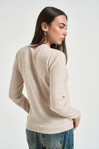 Maglia donna girocollo beige chiaro DGF6959 BEIGE INCLOTH 