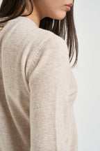 Maglia donna girocollo beige chiaro DGF6959 BEIGE INCLOTH 