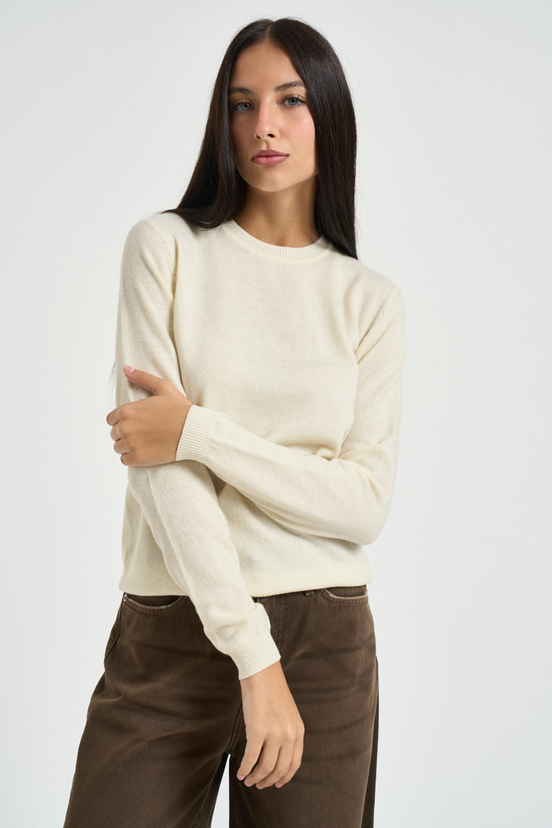 Maglia donna girocollo panna DGF6959 PANNA INCLOTH 