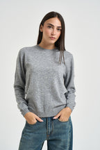 Maglia donna girocollo grigio chiaro DGF6959 PERLA INCLOTH 