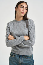 Maglia donna girocollo grigio chiaro DGF6959 PERLA INCLOTH 