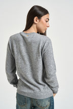 Maglia donna girocollo grigio chiaro DGF6959 PERLA INCLOTH 