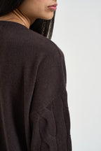 Maglia donna a trecce moro DGF6962 MORO INCLOTH 
