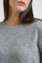 Maglia donna collo a barca grigia DGF6964 PERLA INCLOTH 