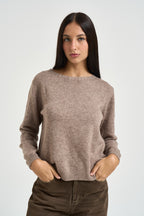 Maglia donna collo a barca tortora DGF6964 TORTORA INCLOTH 