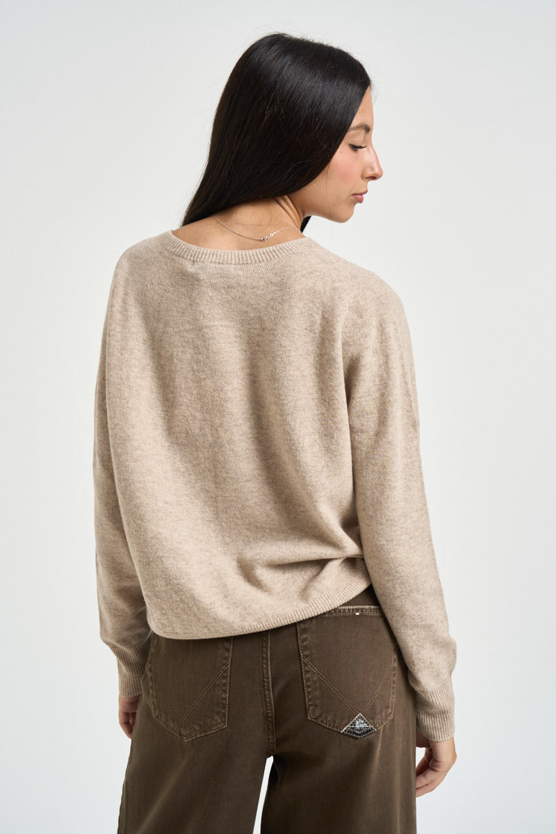 Maglia donna in lana beige DGF7090 BEIGE INCLOTH 