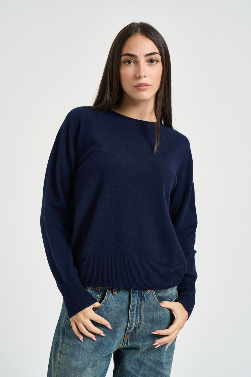 Maglia donna in lana blu notte DGF7090 BLU INCLOTH 