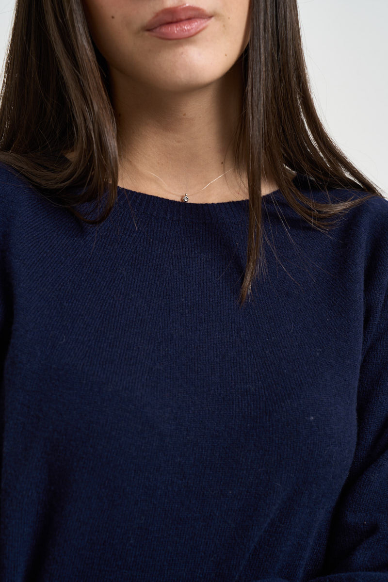 Maglia donna in lana blu notte DGF7090 BLU INCLOTH 