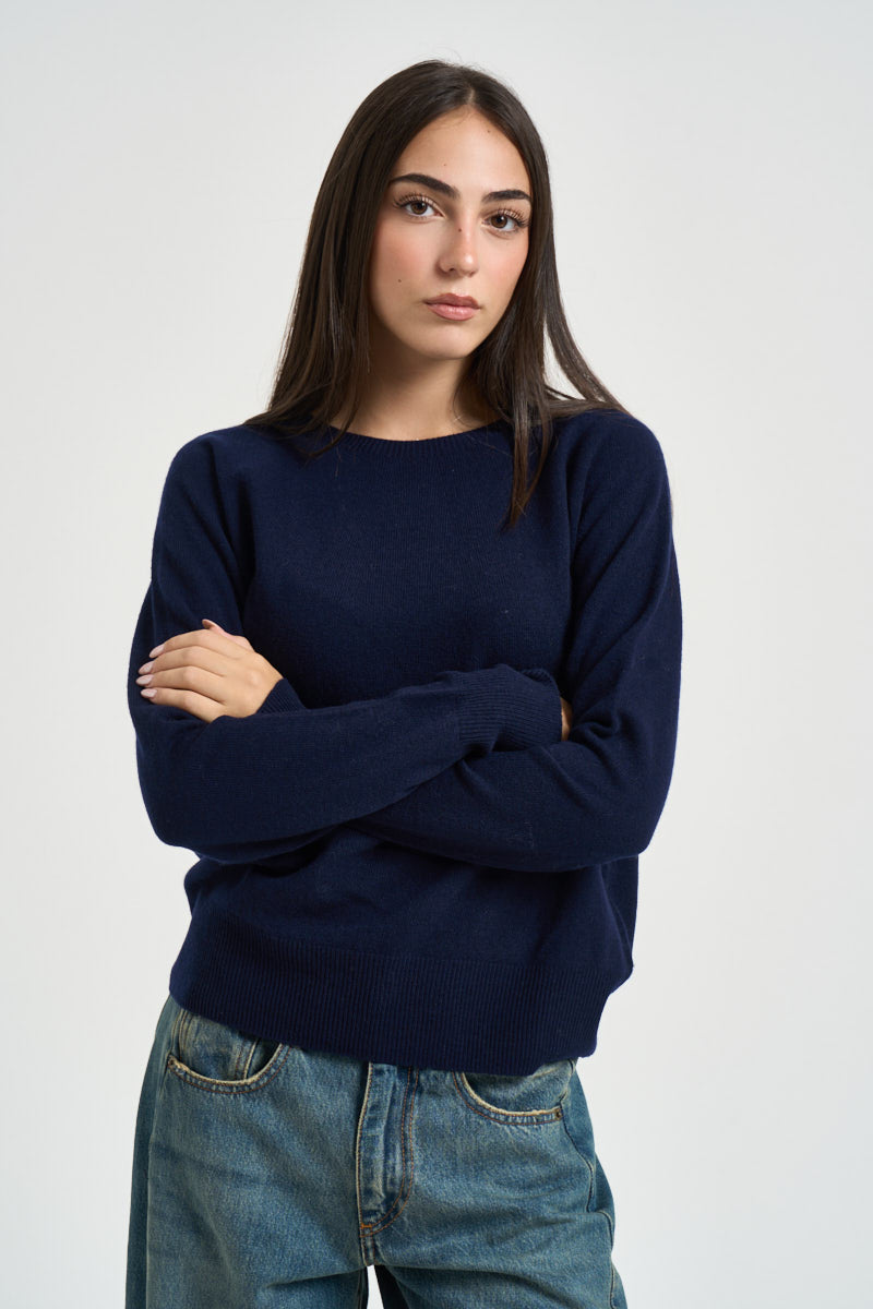 Maglia donna in lana blu notte DGF7090 BLU INCLOTH 