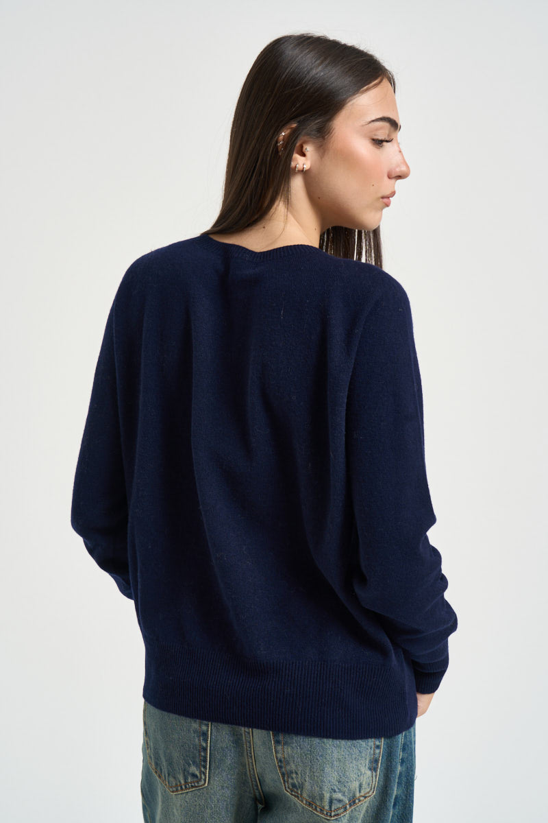 Maglia donna in lana blu notte DGF7090 BLU INCLOTH 