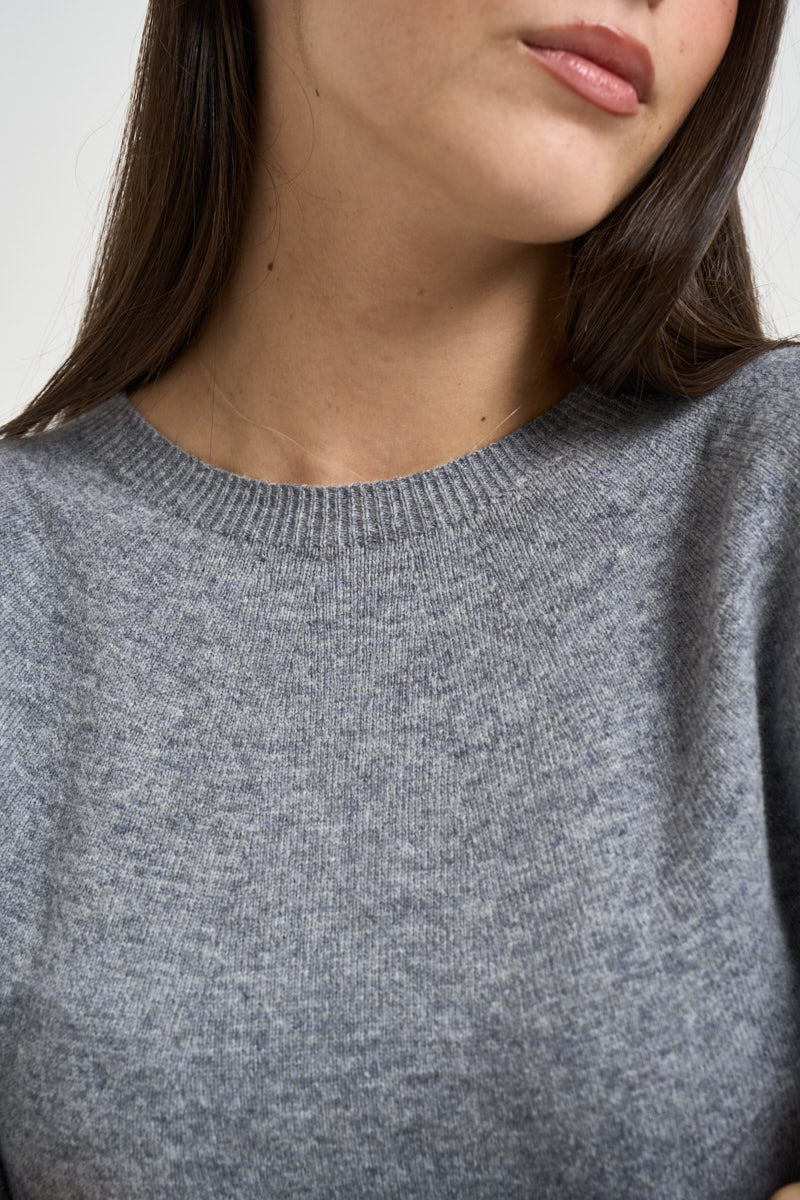 Maglia donna in lana grigia DGF7090 PERLA INCLOTH 