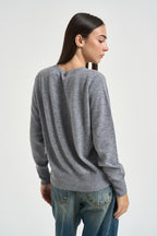Maglia donna in lana grigia DGF7090 PERLA INCLOTH 