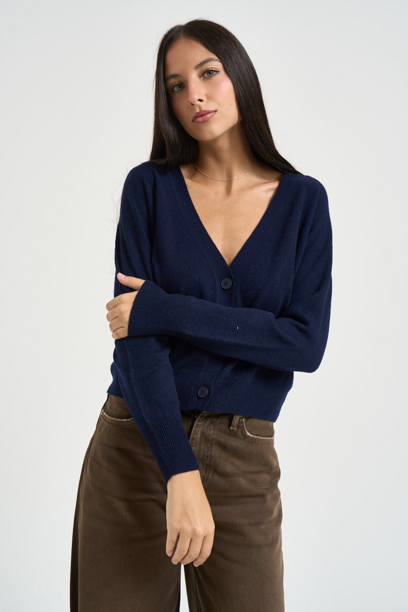 Cardigan donna cropped blu navy DGF7093 BLU INCLOTH 