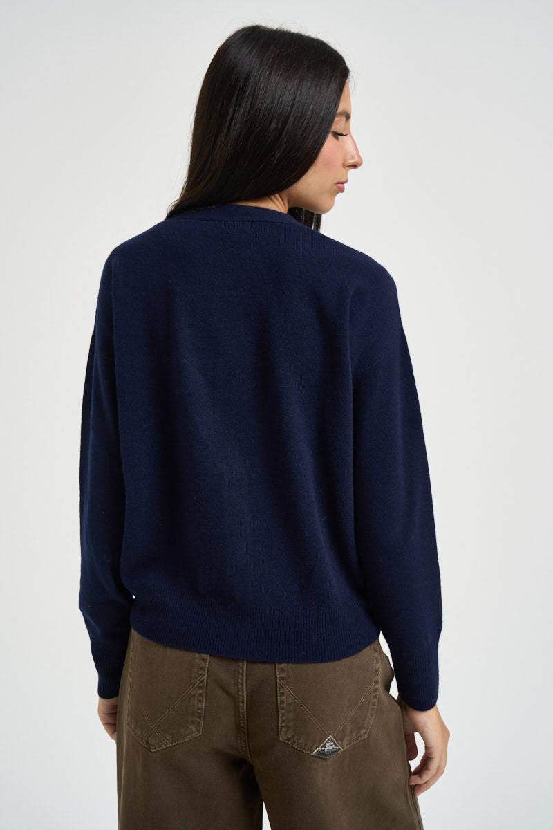 Cardigan donna cropped blu navy DGF7093 BLU INCLOTH 