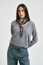 Cardigan donna cropped grigio perla DGF7093 PERLA INCLOTH 