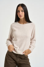 Maglia donna girocollo beige chiaro DGF7101 BEIGE INCLOTH 
