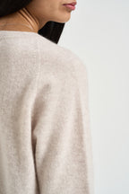 Maglia donna girocollo beige chiaro DGF7101 BEIGE INCLOTH 