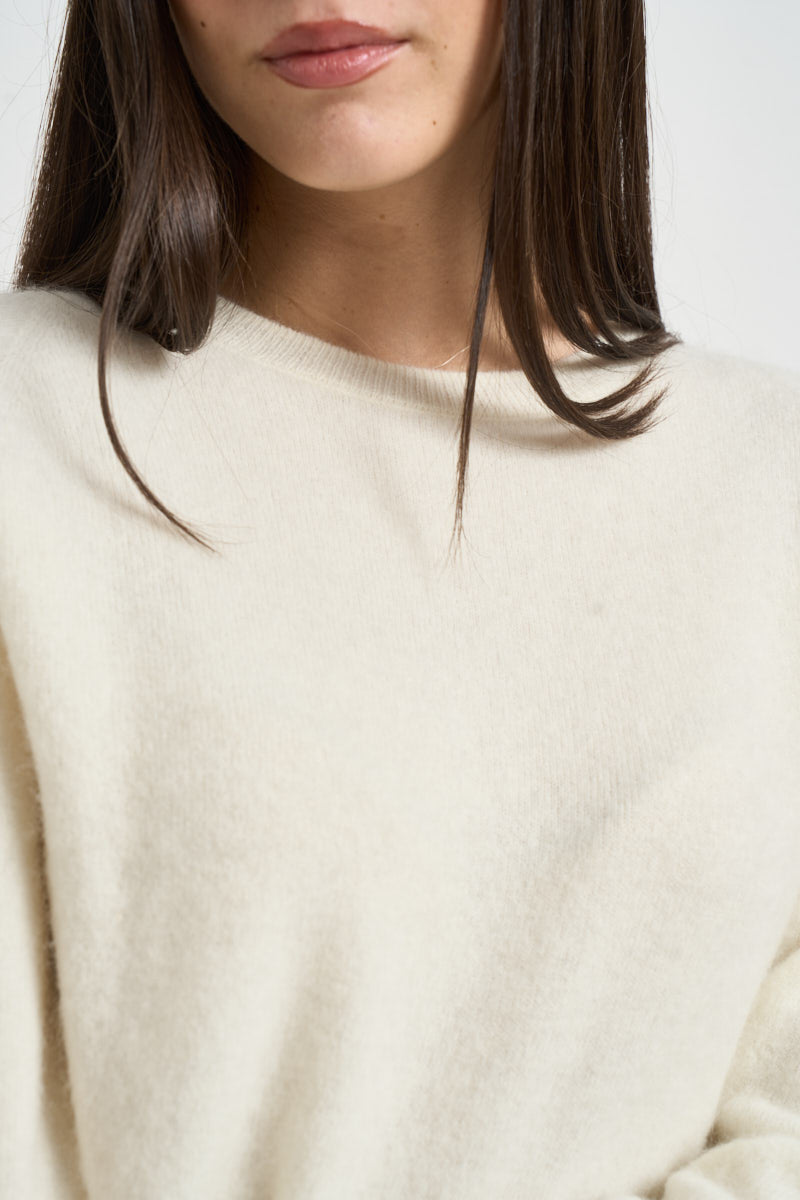 Maglia donna girocollo panna DGF7101 PANNA INCLOTH 