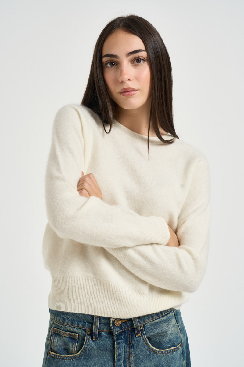 Maglia donna girocollo panna DGF7101 PANNA INCLOTH 