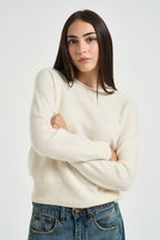 Maglia donna girocollo panna DGF7101 PANNA INCLOTH 