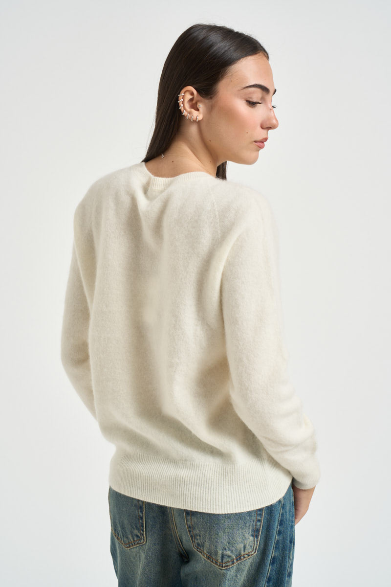 Maglia donna girocollo panna DGF7101 PANNA INCLOTH 