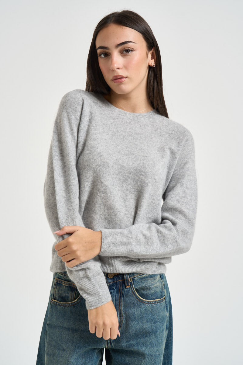Maglia donna girocollo grigio perla DGF7101 PERLA INCLOTH 