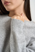 Maglia donna girocollo grigio perla DGF7101 PERLA INCLOTH 