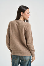 Maglia donna girocollo nocciola DGF7101 TORTORA INCLOTH 