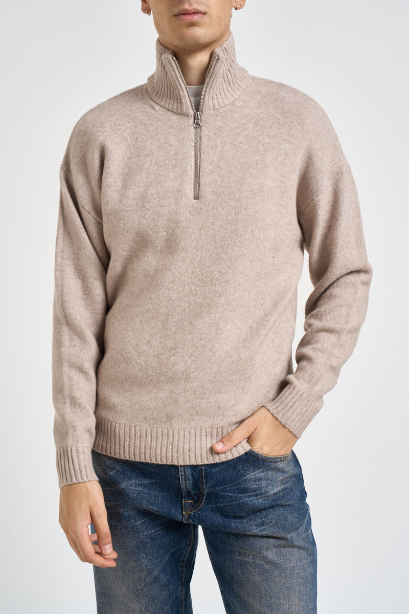 Maglia uomo collo alto beige mèlange 12278937 ATMOSPHERE JACK & JONES 