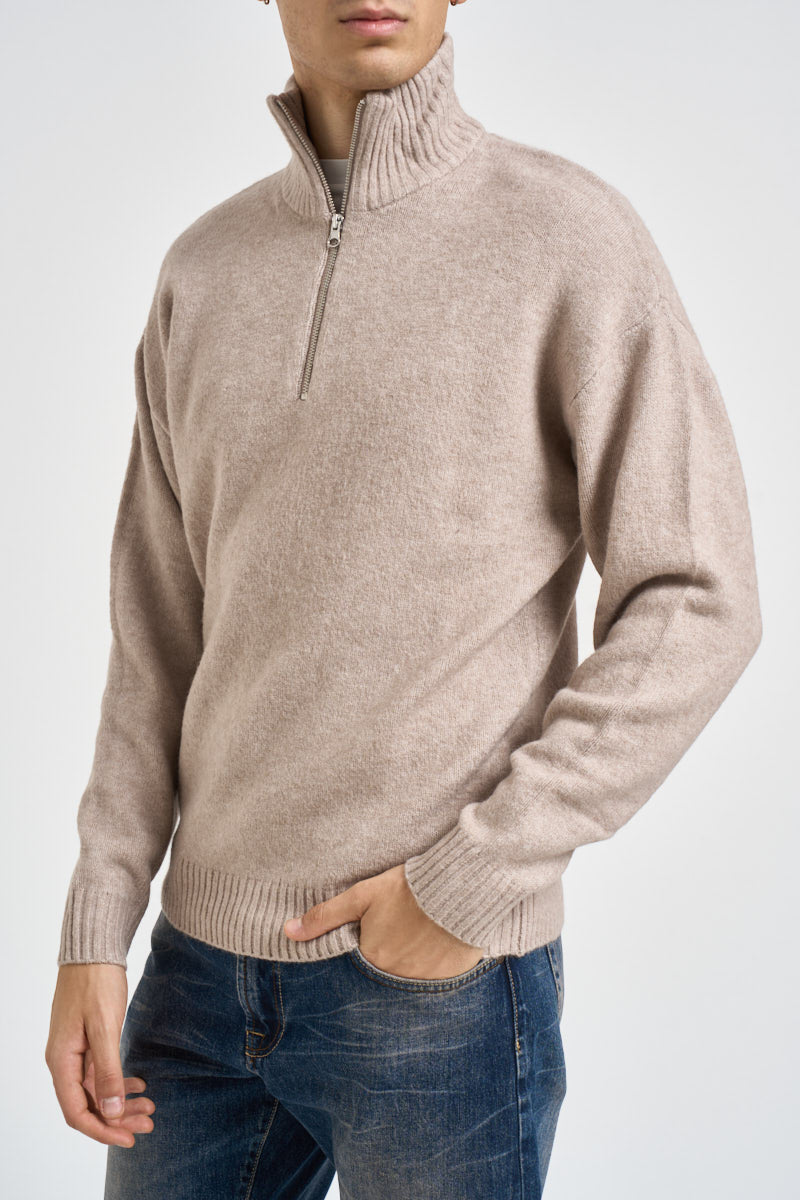 Maglia uomo collo alto beige mèlange 12278937 ATMOSPHERE JACK & JONES 