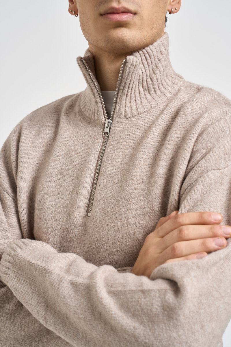 Maglia uomo collo alto beige mèlange 12278937 ATMOSPHERE JACK & JONES 