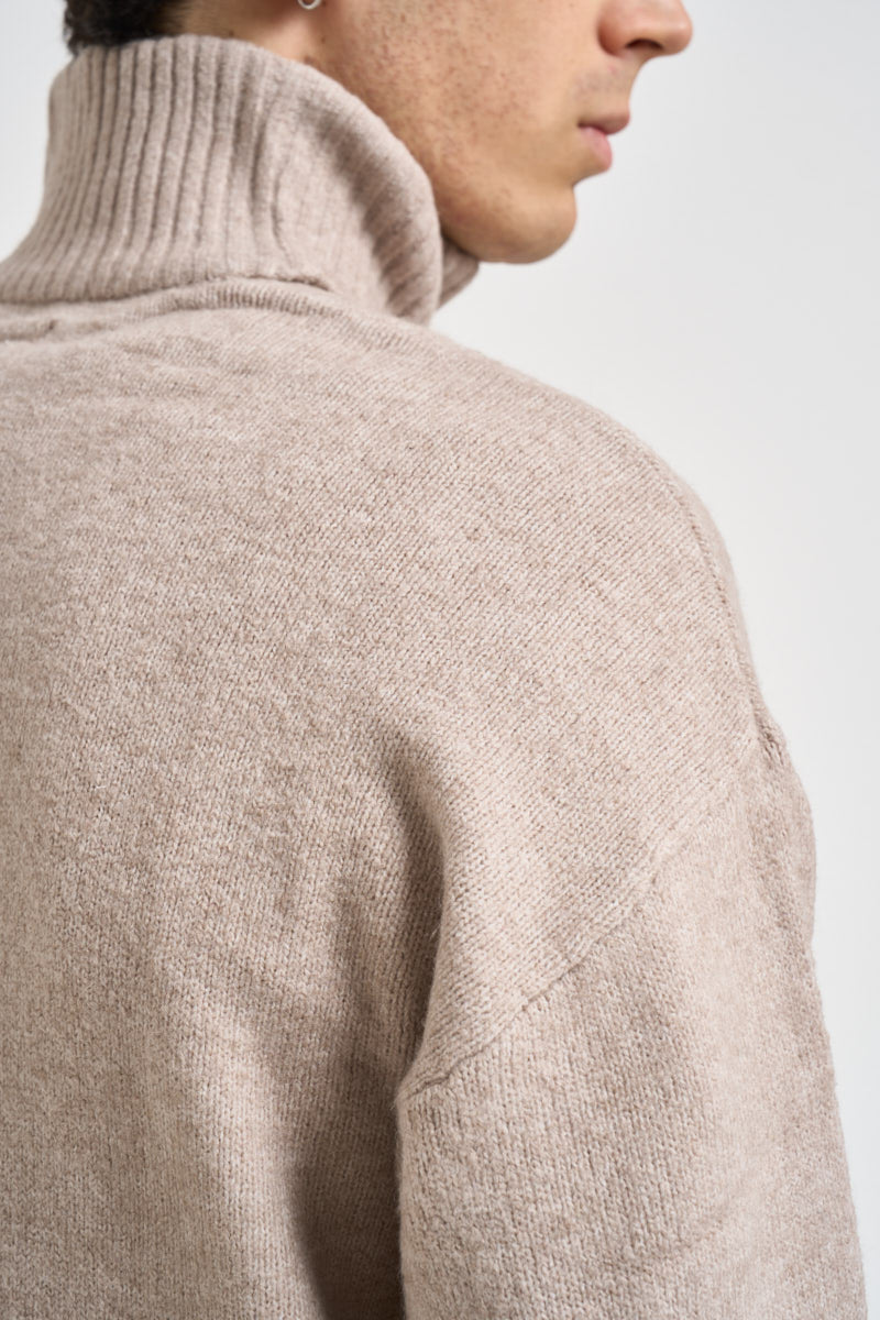Maglia uomo collo alto beige mèlange 12278937 ATMOSPHERE JACK & JONES 