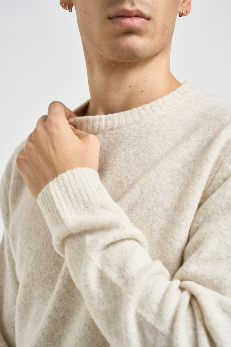 Maglia uomo girocollo panna mèlange 12286881 ANCIENT SCROLL JACK & JONES 