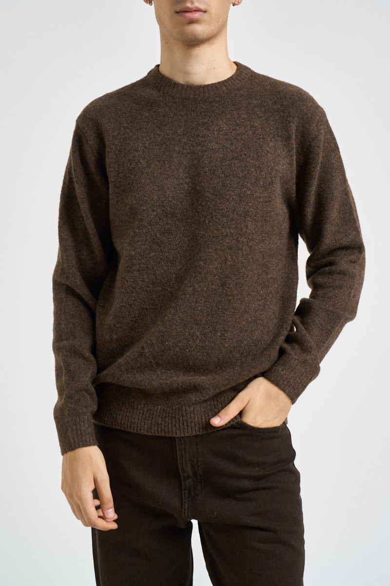 Maglia uomo girocollo marrone mèlange 12286881 CHOCOLATE TORTE JACK & JONES 