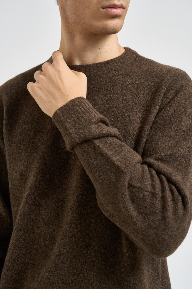 Maglia uomo girocollo marrone mèlange 12286881 CHOCOLATE TORTE JACK & JONES 