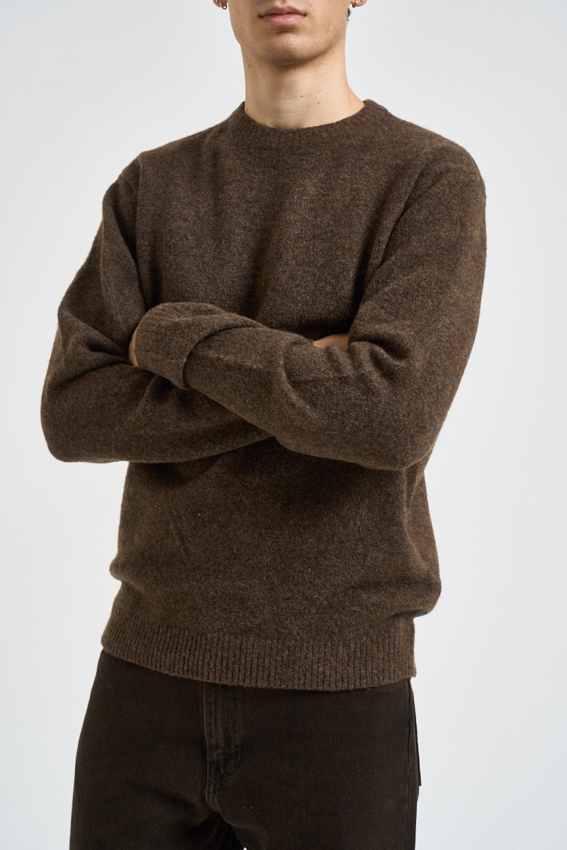 Maglia uomo girocollo marrone mèlange 12286881 CHOCOLATE TORTE JACK & JONES 