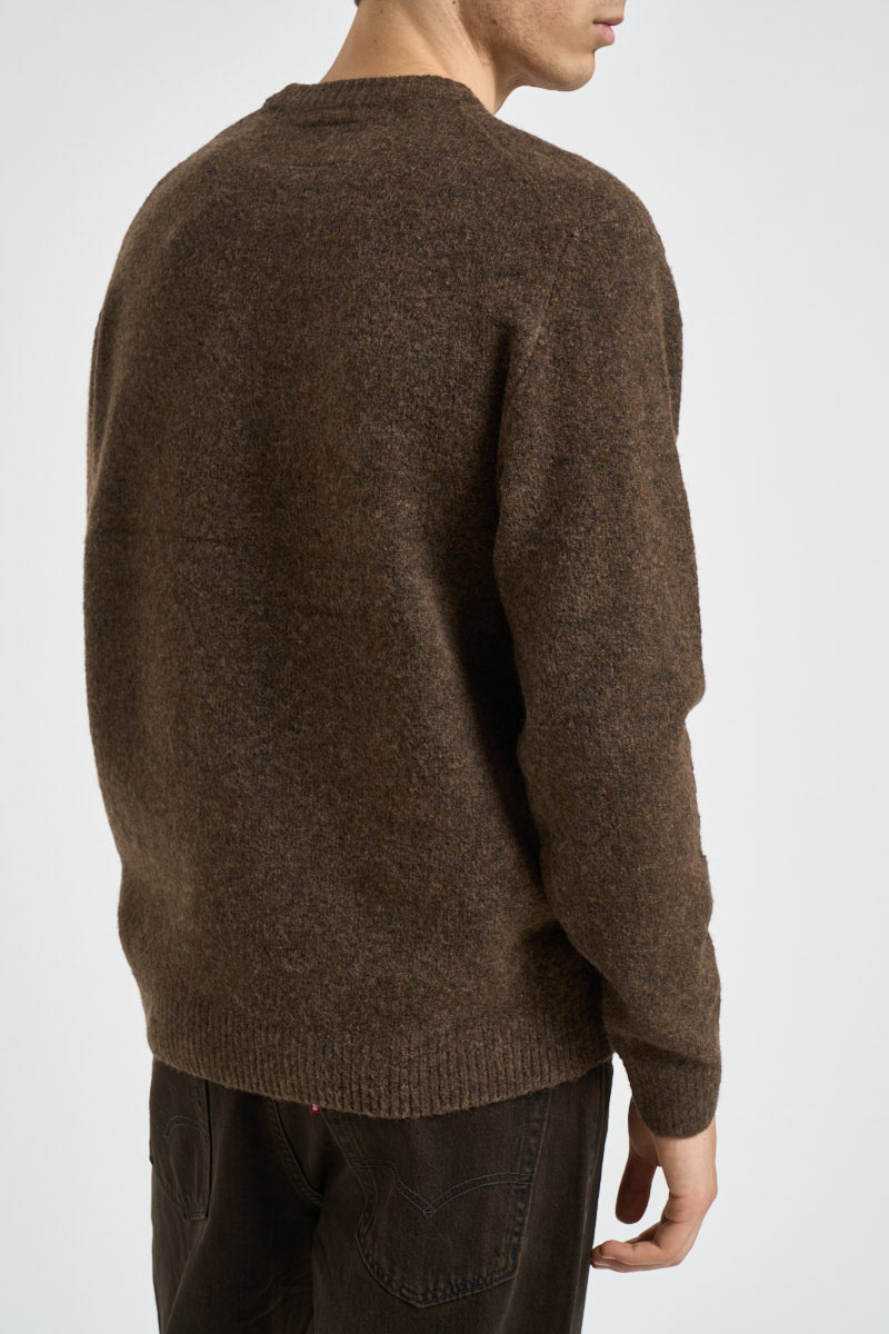 Maglia uomo girocollo marrone mèlange 12286881 CHOCOLATE TORTE JACK & JONES 