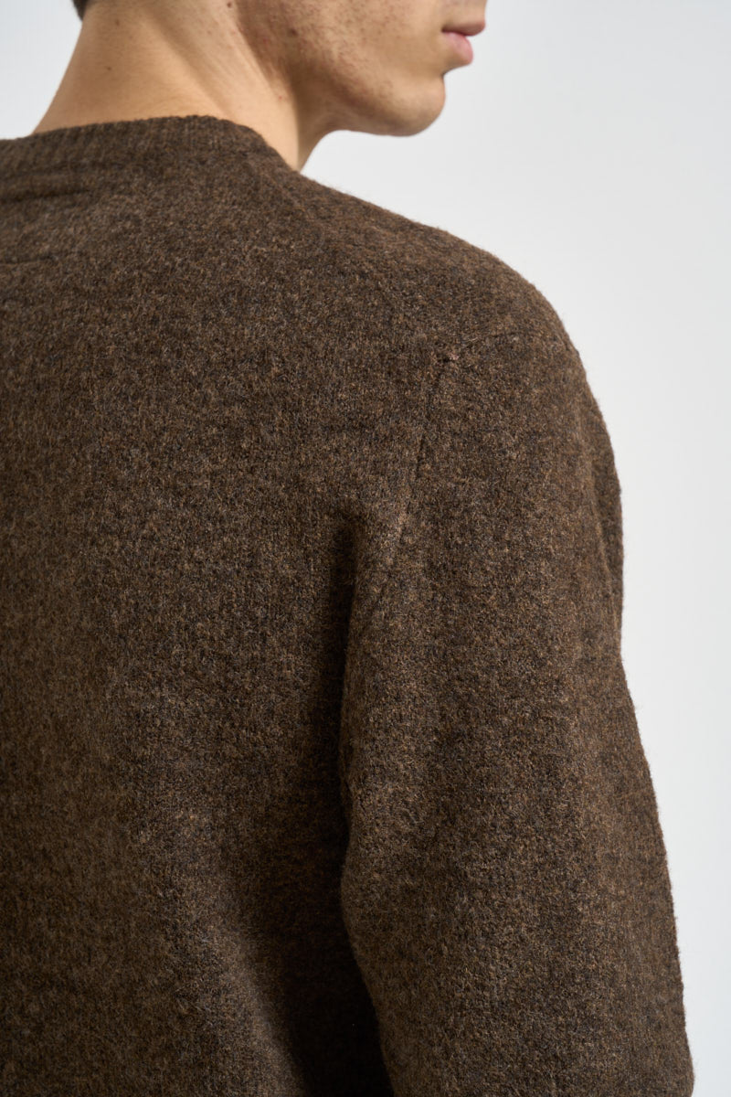 Maglia uomo girocollo marrone mèlange 12286881 CHOCOLATE TORTE JACK & JONES 