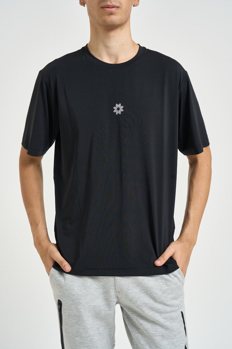 T-shirt uomo stampa sul retro nera 12298290 BLACK JACK & JONES 