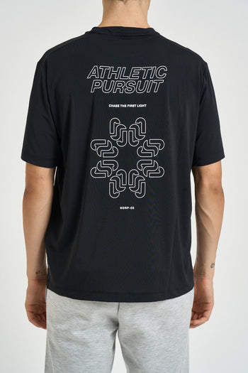 T-shirt uomo stampa sul retro nera - 5